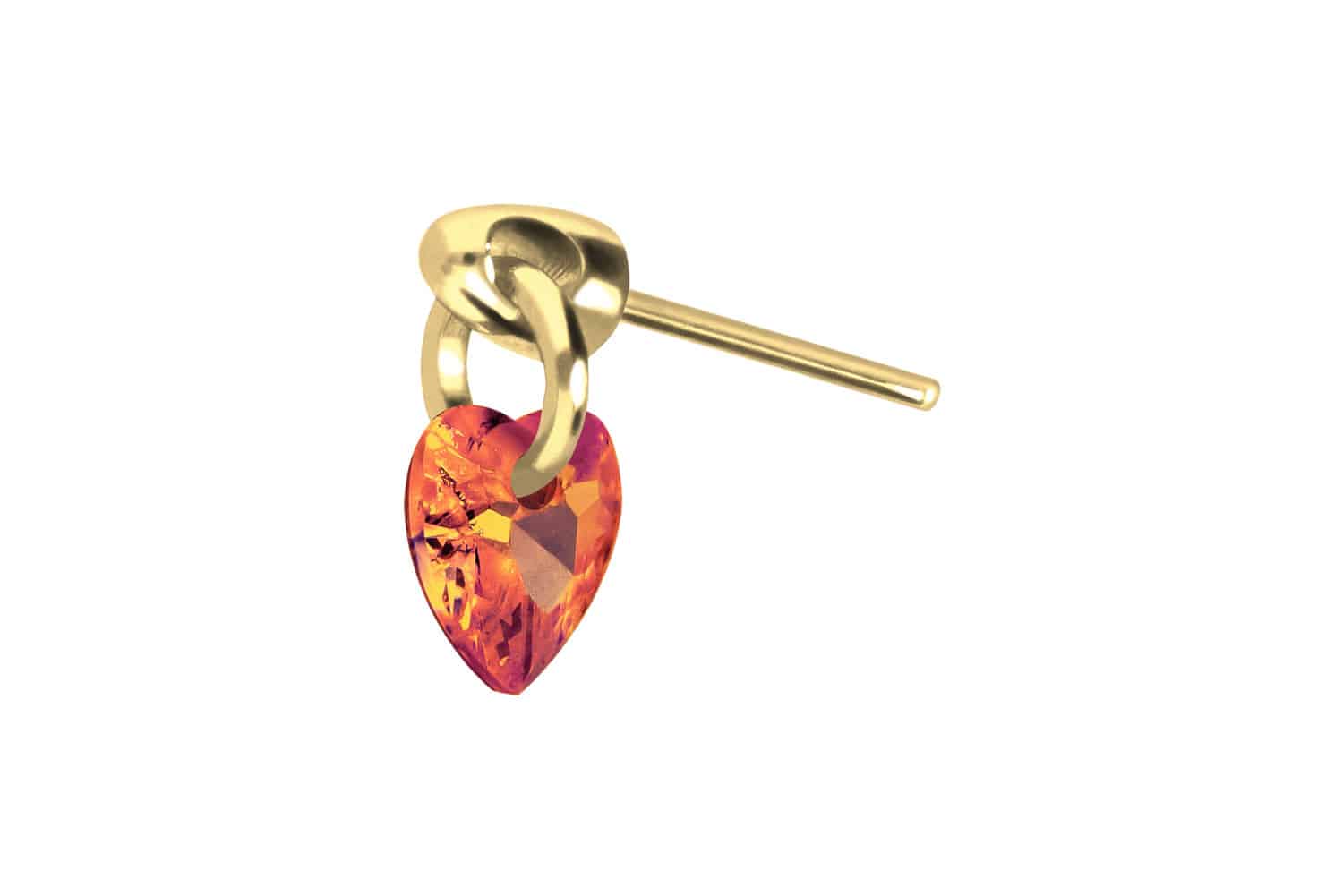 Titan Aufsatz mit Push Pin KRISTALLHERZ von Piercingline